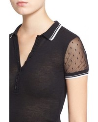 RED Valentino Point Desprit Knit Polo Top