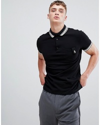 Cavalli Class Polo Shirt In Black With