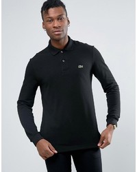 Lacoste Polo Shirt In Long Sleeve Black Regular Fit