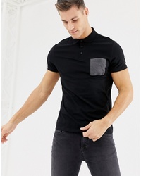 ASOS DESIGN Polo Shirt With Contrast Pocket In Black