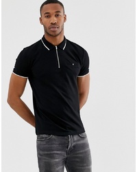 New Look Polo With Tipping In Black