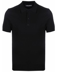 Neil Barrett Ribbed Detail Knitted Polo Top