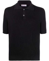 Brunello Cucinelli Ribbed Short Sleeve Polo Shirt