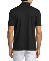 Helmut Lang Short Sleeve Pique Polo Shirt Black