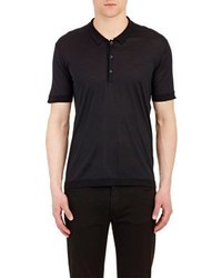 Dolce & Gabbana Silk Jersey Polo Shirt Black