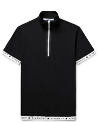 Givenchy Slim Fit Stretch Cotton Piqu Half Zip Polo Shirt