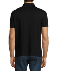 Ralph Lauren Snapzip Pique Polo Shirt Black