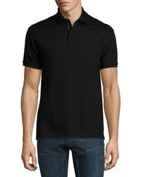 Ralph Lauren Snapzip Pique Polo Shirt Black
