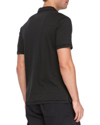 John Varvatos Star Usa Short Sleeve Peace Logo Polo Shirt Black