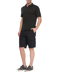 John Varvatos Star Usa Short Sleeve Peace Logo Polo Shirt Black