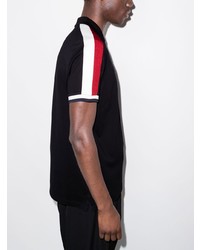 Moncler Stripe Detail Piqu Cotton Polo Shirt