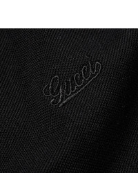 Gucci Striped Collar Cotton Piqu Polo Shirt
