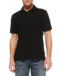 James Perse Sueded Jersey Polo Shirt Black