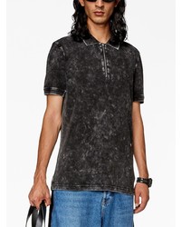 Diesel T Smith Zip Acid Washed Polo Shirt