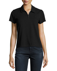 Opening Ceremony Torch Zip Front Polo Shirt Black