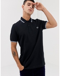 Fred Perry Twin Tipped Polo In Black