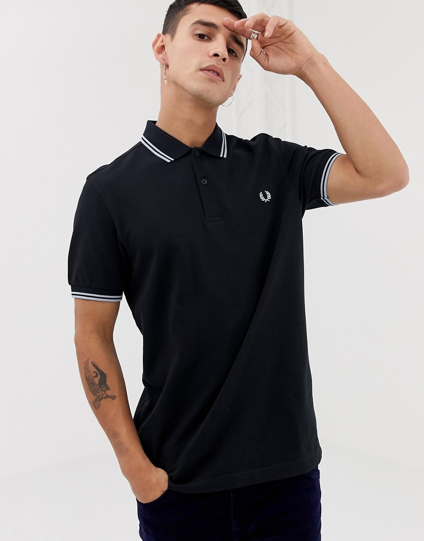 fred perry twin tipped polo black