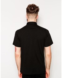 Farah Vintage Polo With Textured Panel In Slim Fit