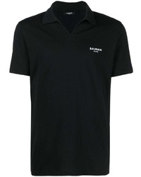 Balmain Wingtip Collar Cotton Polo Shirt