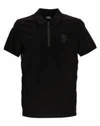 Karl Lagerfeld Zip Up Cotton Polo Shirt