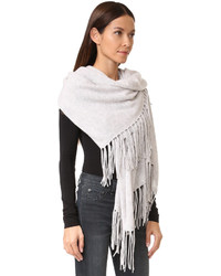 White + Warren Cashmere Two Way Fringe Poncho