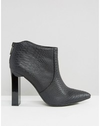 Missguided Croc Print Heeled Ankle Boot