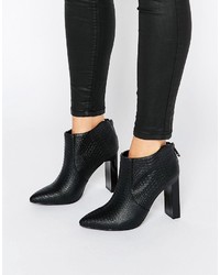 Missguided Croc Print Heeled Ankle Boot