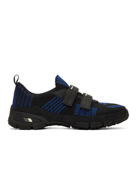 Prada Black And Blue Crossection Sneakers