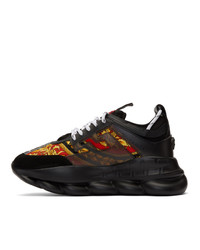 Versace Black Barocco Chain Reaction Sneakers