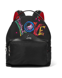 Christian Louboutin Backloubi Studded Textured Med Printed Shell Backpack