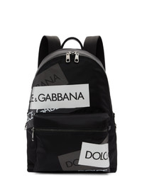 Dolce and Gabbana Black Logo Tape Vulcano Backpack