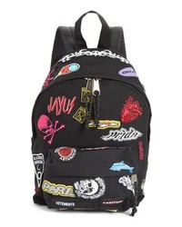 Vetements Mini Embroidered Sticker Backpack