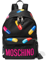Moschino Printed Shell Backpack Black