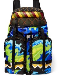 Prada Saffiano Leather Trimmed Printed Nylon Backpack