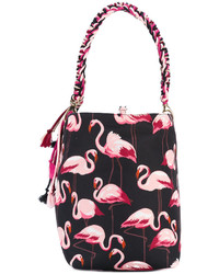 RED Valentino Flamingos Print Shopping Bag