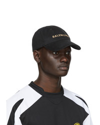 Balenciaga Black And Beige Logo Cap
