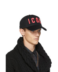 DSQUARED2 Black And Pink Icon Baseball Cap