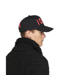 DSQUARED2 Black And Pink Icon Baseball Cap