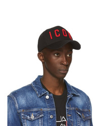 DSQUARED2 Black And Red Icon Baseball Cap