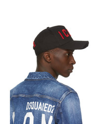 DSQUARED2 Black And Red Icon Baseball Cap