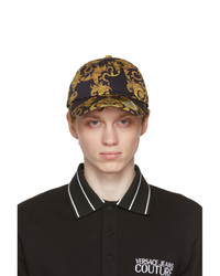 VERSACE JEANS COUTURE Black And Yellow Barocco Cap