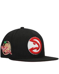 Mitchell & Ness Black Atlanta Hawks Custom Patch Snapback Hat At Nordstrom