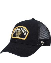'47 Black Boston Bruins Cledus Mvp Trucker Adjustable Snapback Hat