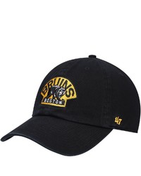 '47 Black Boston Bruins Throwback Logo Clean Up Adjustable Hat At Nordstrom