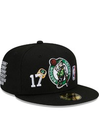 New Era Black Boston Celtics 17x World Champions Count The Rings 59fifty Fitted Hat