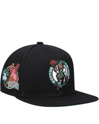 Mitchell & Ness Black Boston Celtics Custom Patch Snapback Hat At Nordstrom