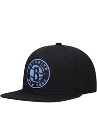 Mitchell & Ness Black Brooklyn Nets Two Tonal Snapback Hat At Nordstrom