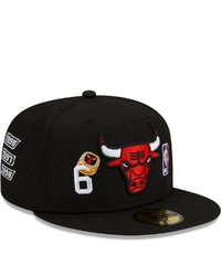 New Era Black Chicago Bulls 6x World Champions Count The Rings 59fifty Fitted Hat