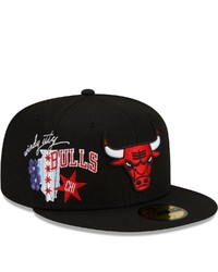 New Era Black Chicago Bulls City Cluster 59fifty Fitted Hat