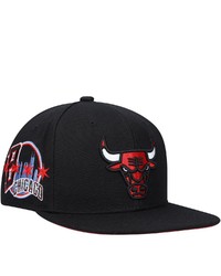 Mitchell & Ness Black Chicago Bulls Custom Patch Snapback Hat At Nordstrom